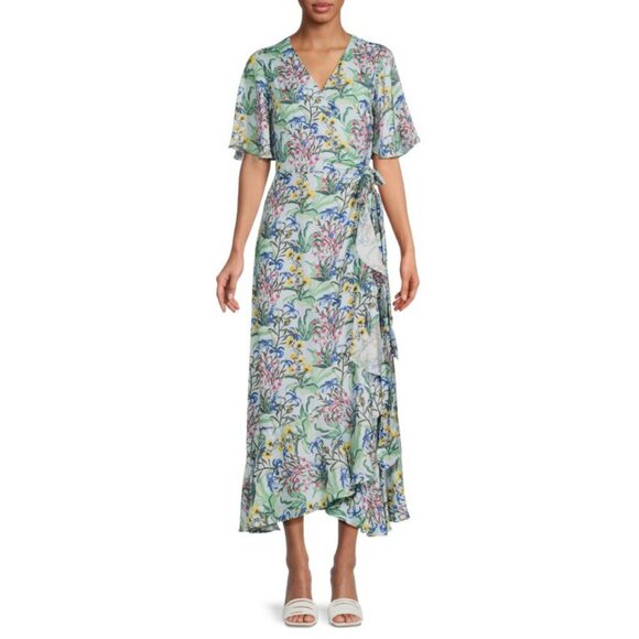 J. McLaughlin Dresses & Skirts - J. Mclaughlin ‘Audette Gardenside’ Silk Blend Floral Wrap Dress, size S